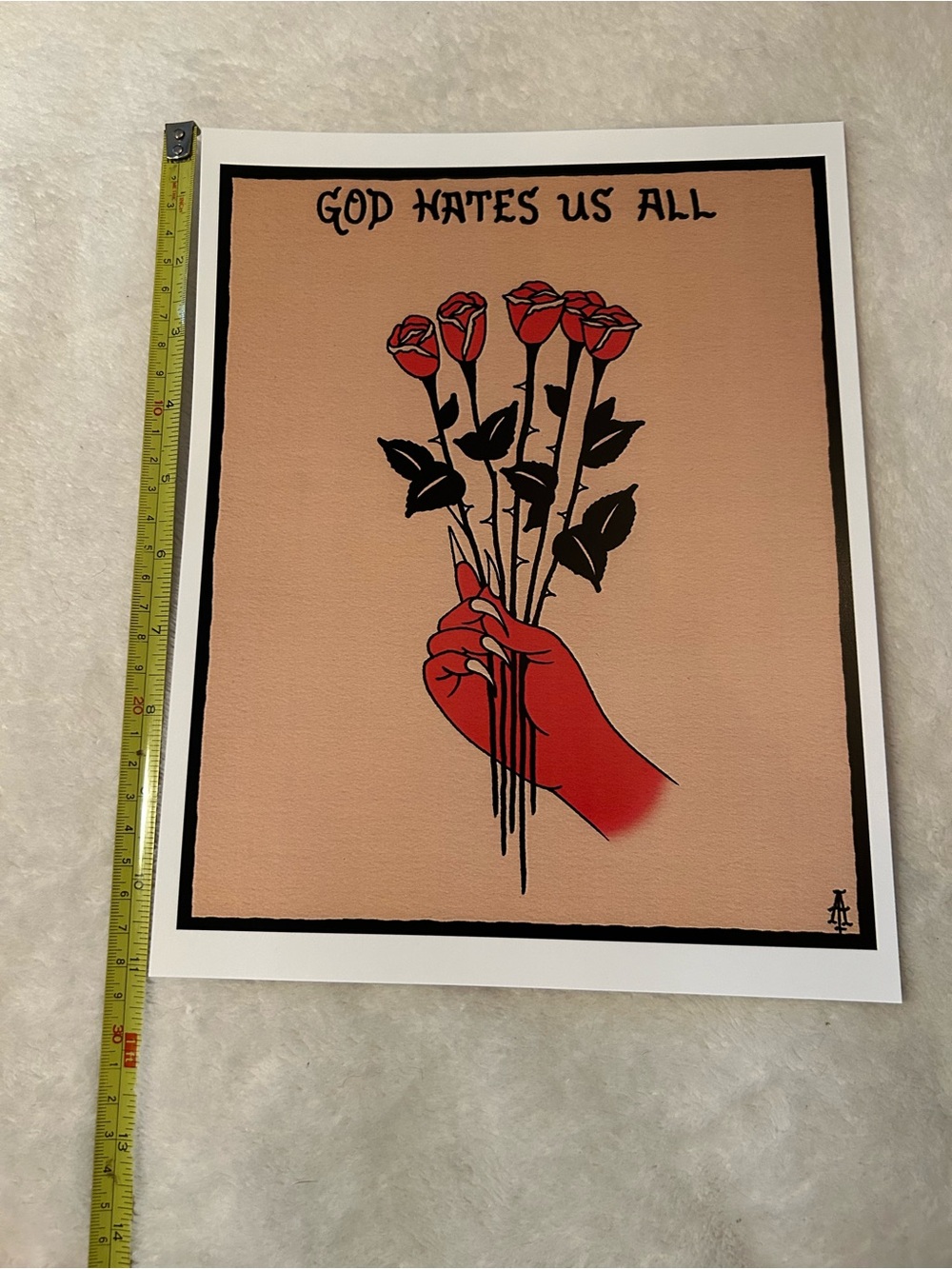 Print mountain vvitch bdsm Halloween witch spooky wall decor alt red roses devil